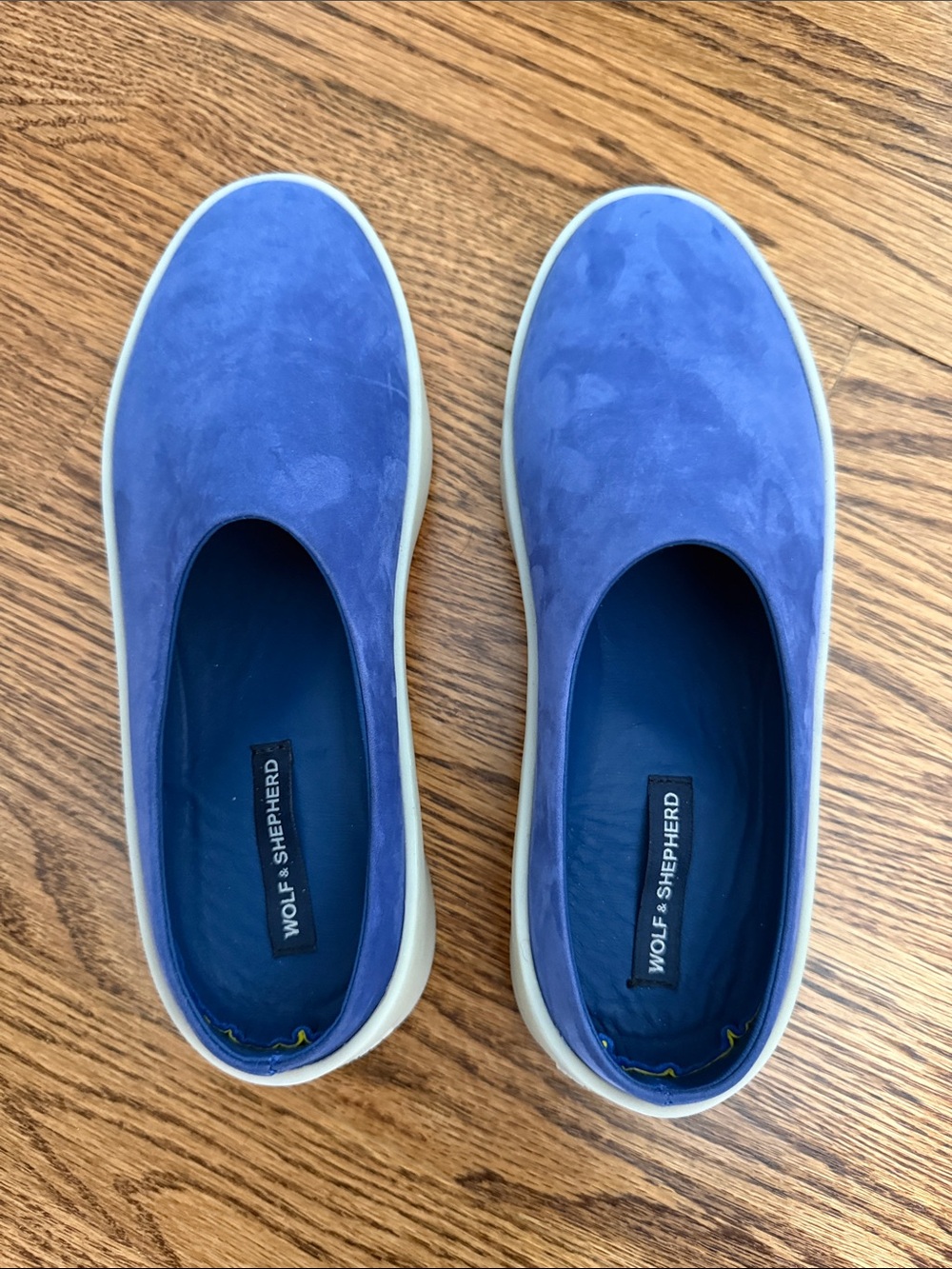 Wolf & Shepherd Blue Suede Slip-On Mules new without the box women size 38